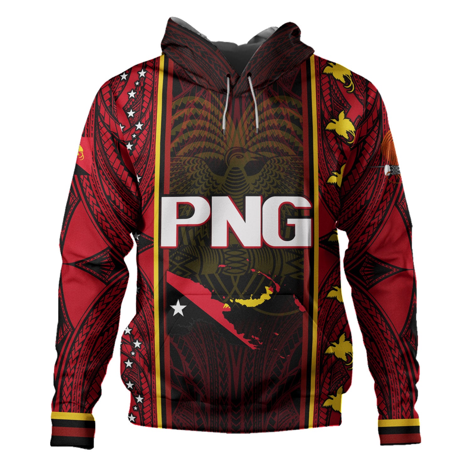 Papua New Guinea Custom Personalised Hoodie Seal And Map Tribal Traditional Patterns