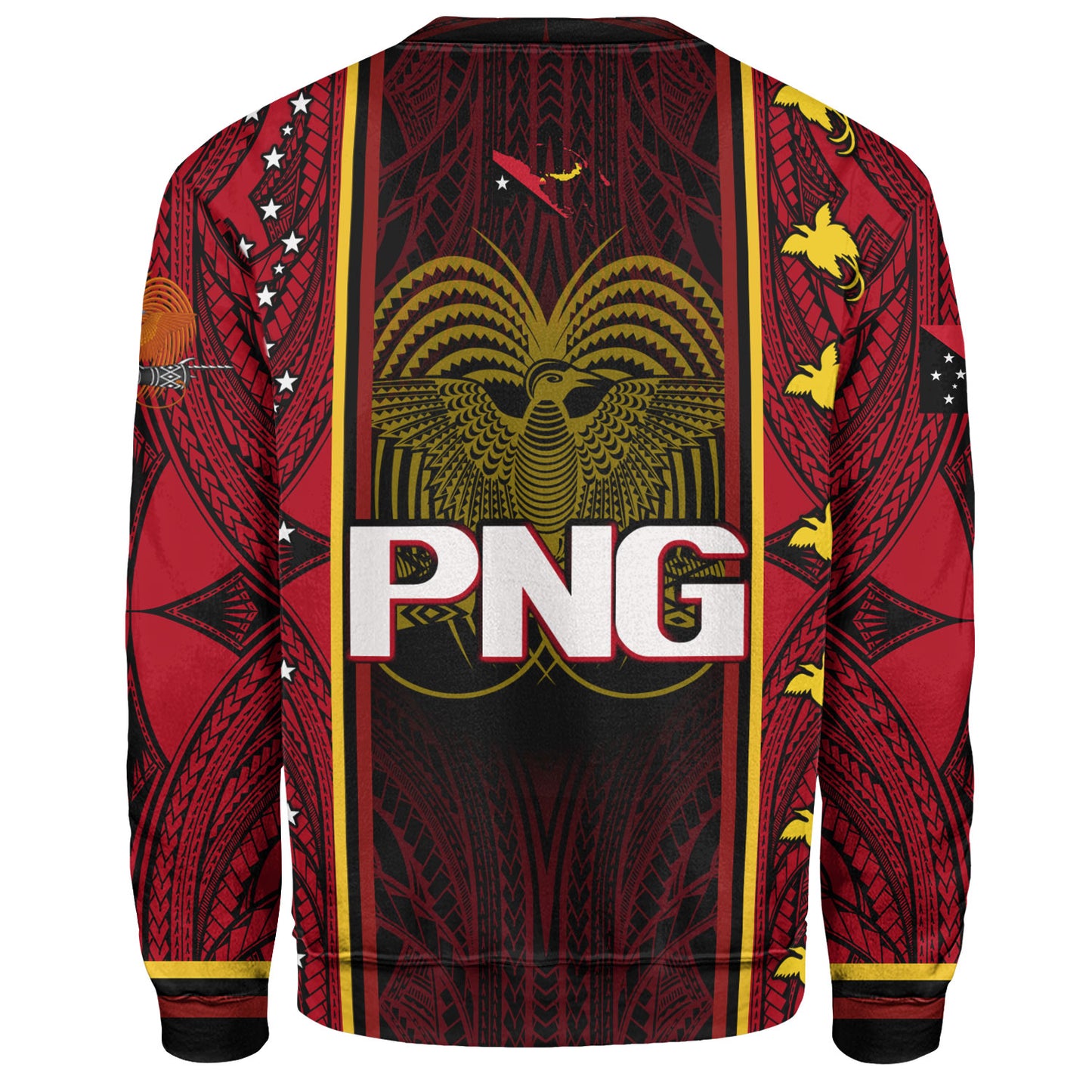 Papua New Guinea Custom Personalised Sweatshirt Seal And Map Tribal Traditional Patterns
