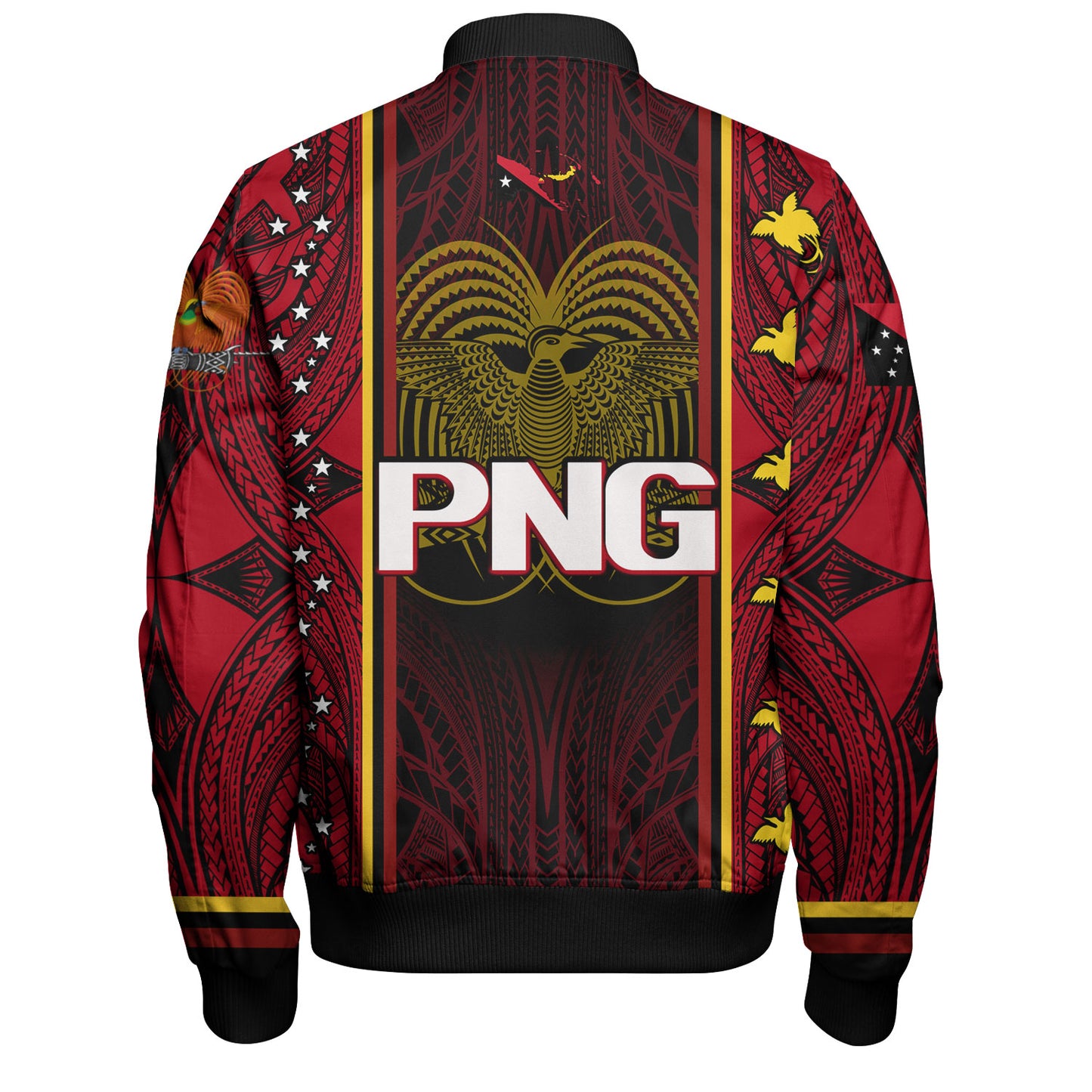 Papua New Guinea Custom Personalised Bomber Jacket Seal And Map Tribal Traditional Patterns