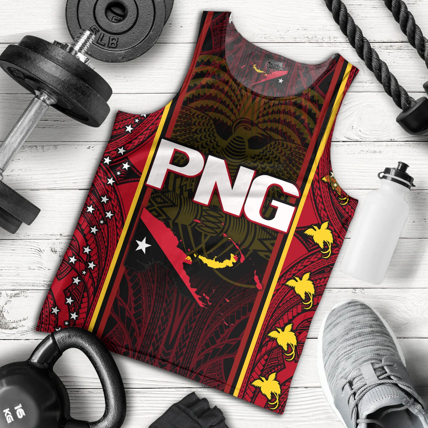 Papua New Guinea Custom Personalised Tank Top Seal And Map Tribal Traditional Patterns