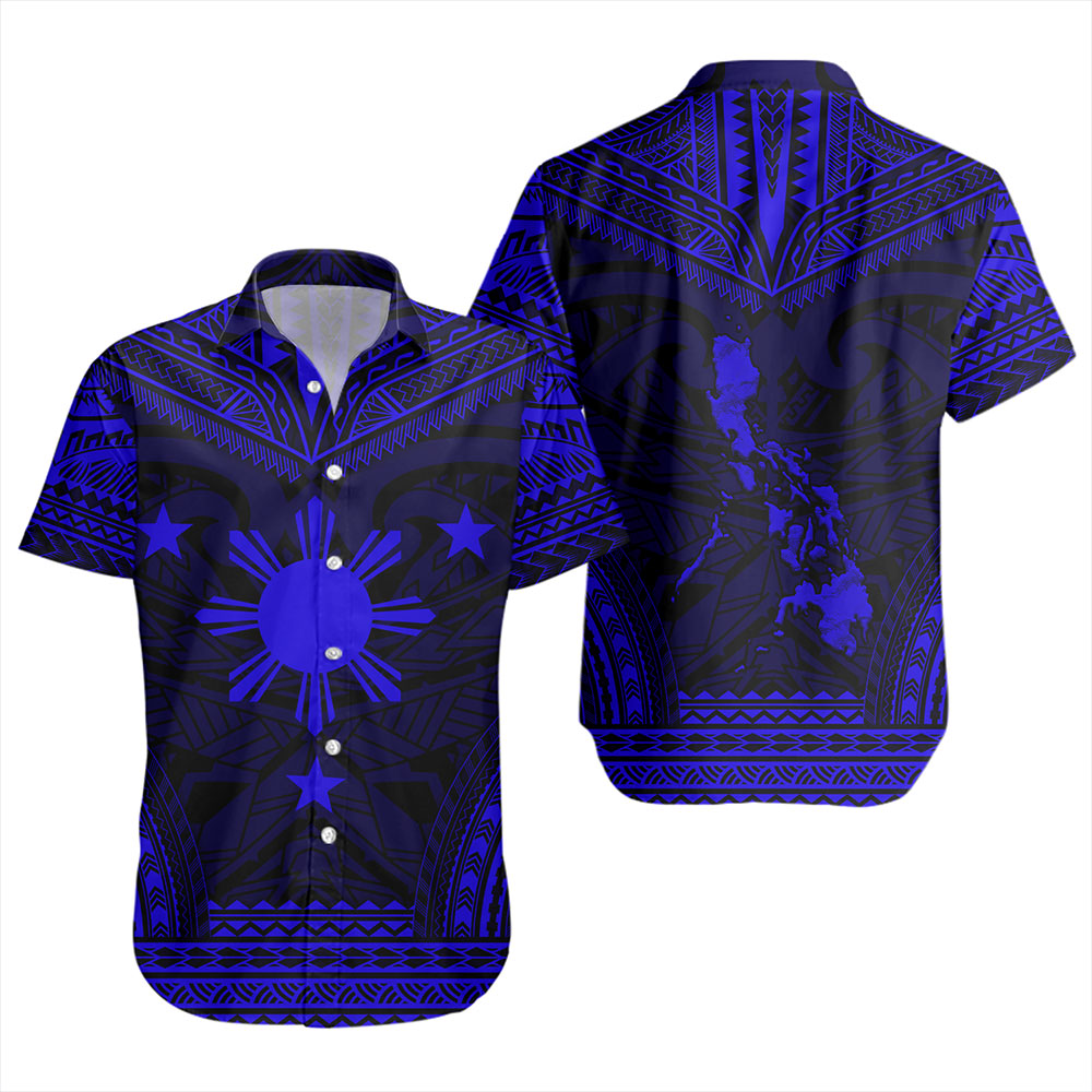 Philippines Short Sleeve Shirt - Philippines Cheif Tattoo Patterns Style