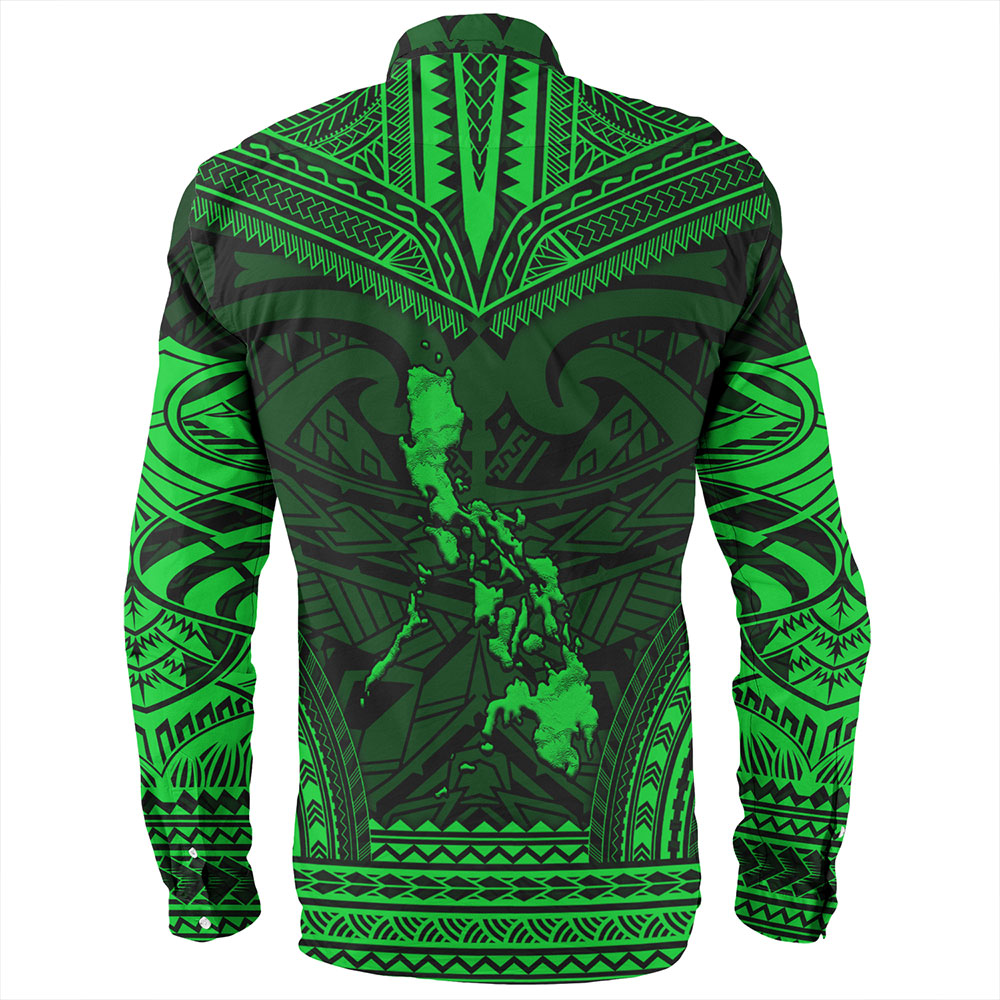 Philippines Long Sleeve Shirt - Philippines Cheif Tattoo Patterns Style