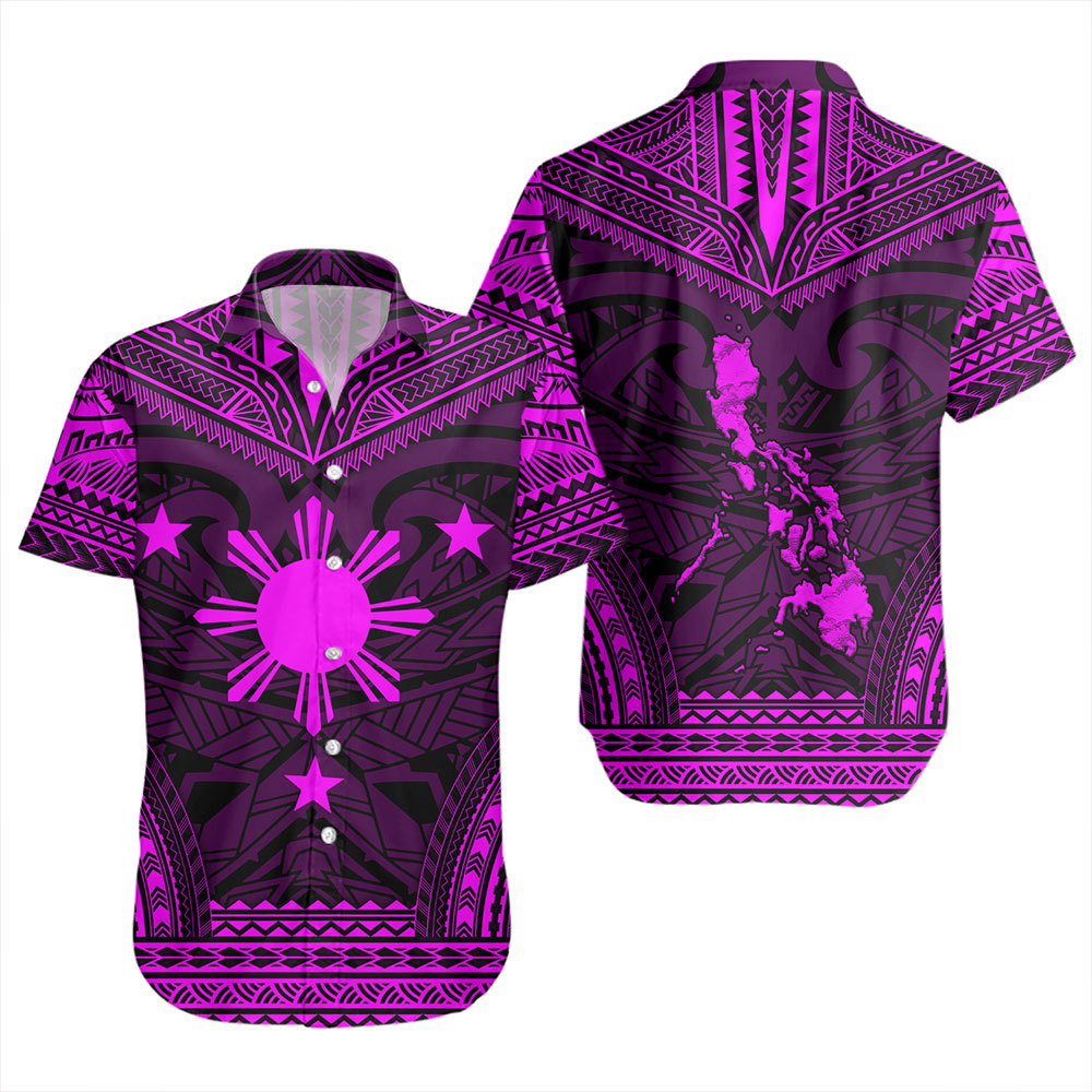 Philippines Short Sleeve Shirt - Philippines Cheif Tattoo Patterns Style