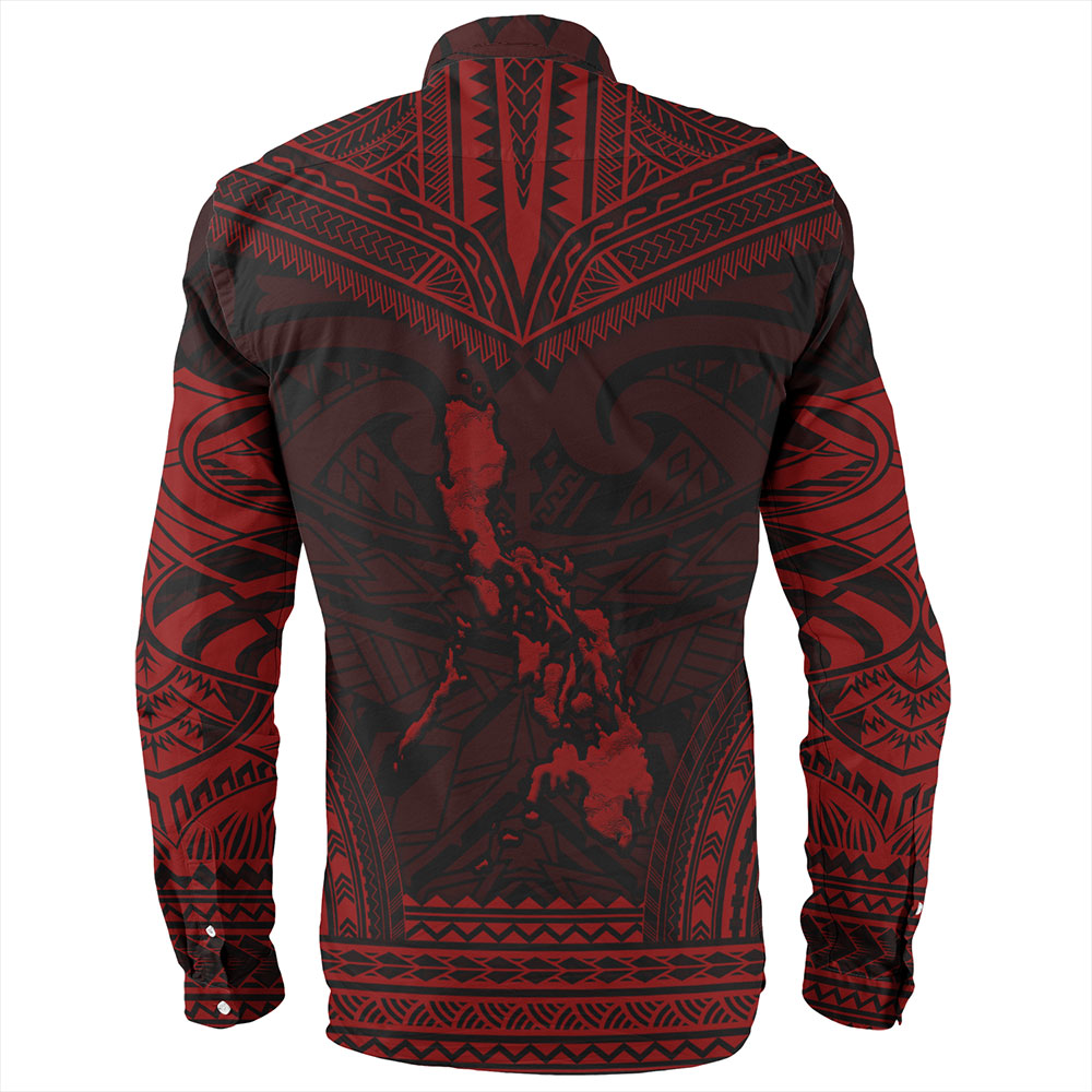 Philippines Long Sleeve Shirt - Philippines Cheif Tattoo Patterns Style