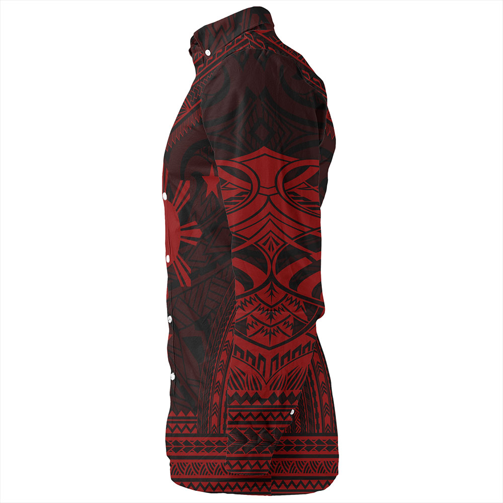 Philippines Long Sleeve Shirt - Philippines Cheif Tattoo Patterns Style