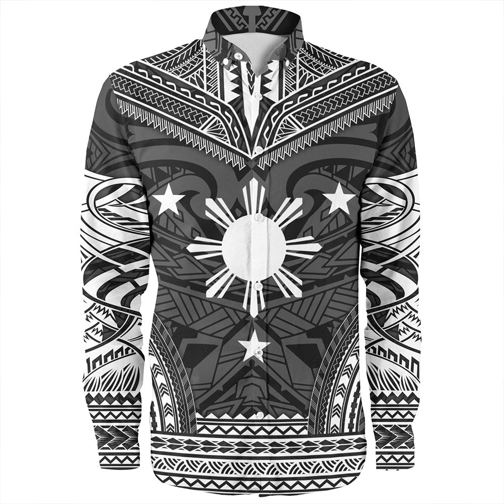 Philippines Long Sleeve Shirt - Philippines Cheif Tattoo Patterns Style