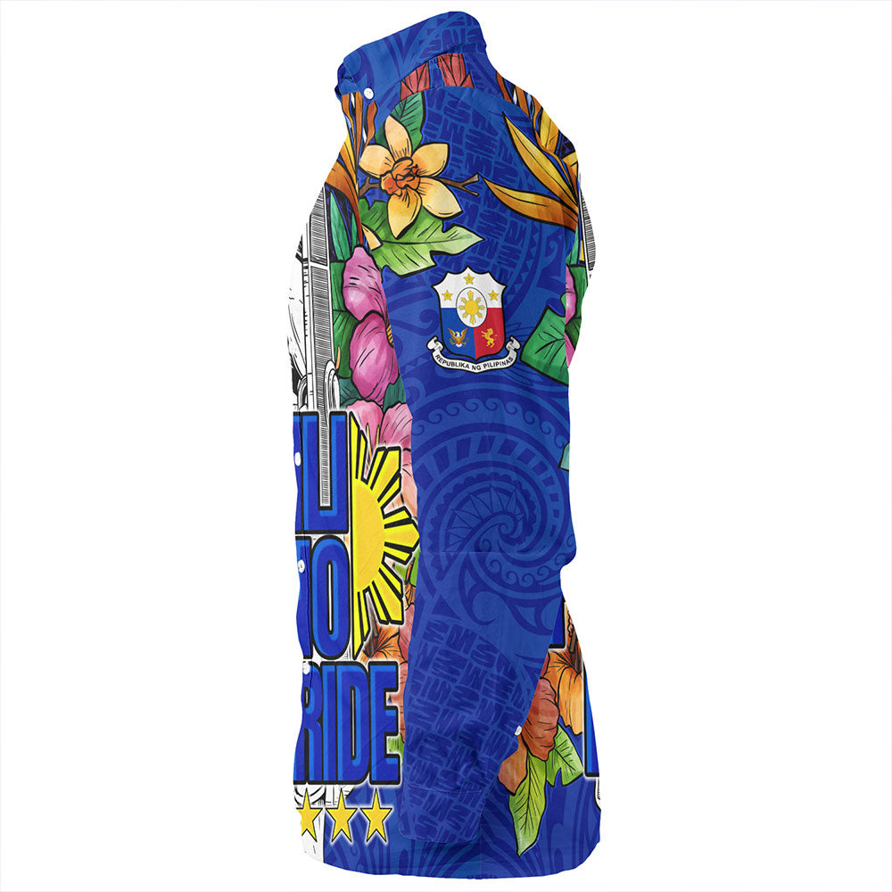 Philippines Filipinos Long Sleeve Shirt Lapu-lapu Hero With Philippines Flowers Style