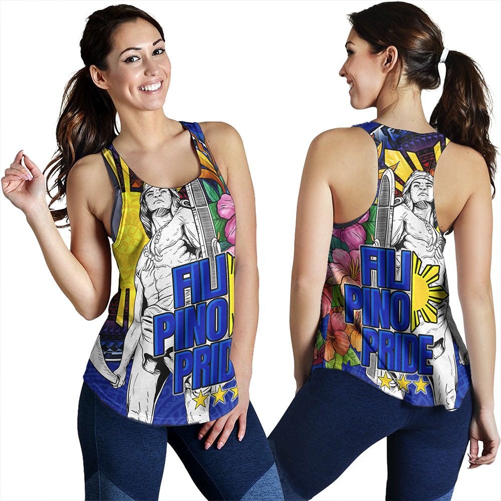 Philippines Filipinos Women Tank Lapu-lapu Hero With Philippines Flowers Style