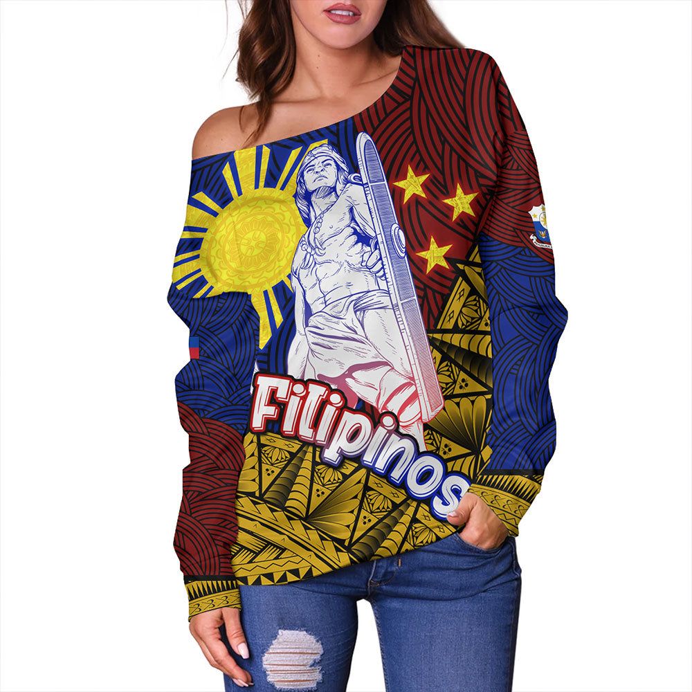Philippines Filipinos Off Shoulder Sweatshirt Lapu Lapu Heroes Special Style