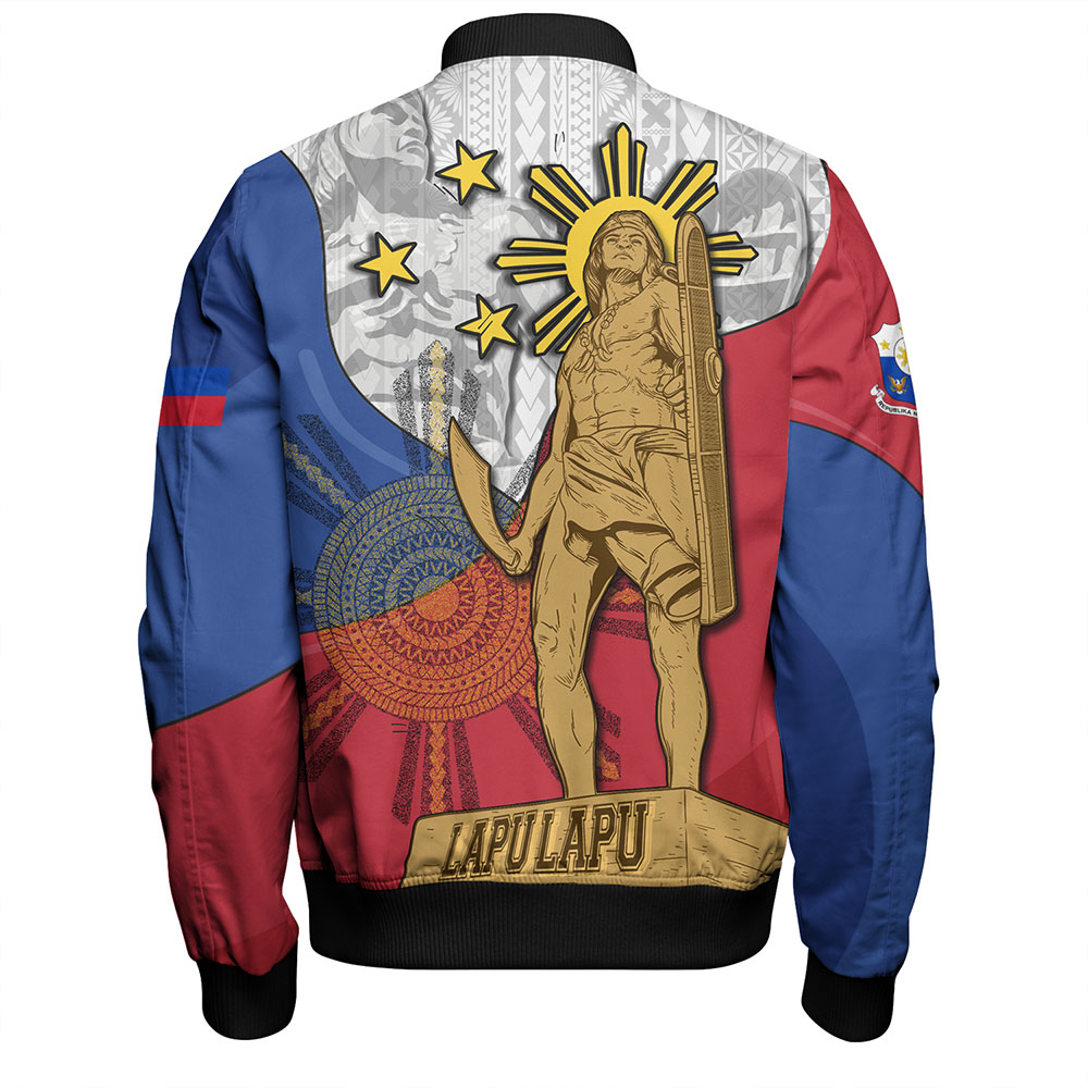 Philippines Filipinos Bomber Jacket Lapu Lapu Heroes With Sun And Flag Tribal Patterns