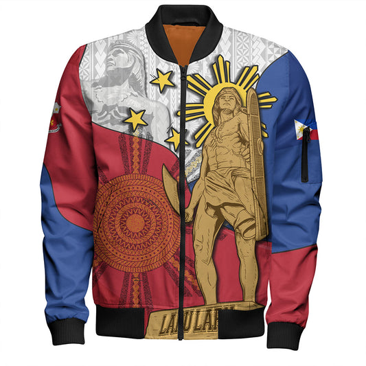 Philippines Filipinos Bomber Jacket Lapu Lapu Heroes With Sun And Flag Tribal Patterns