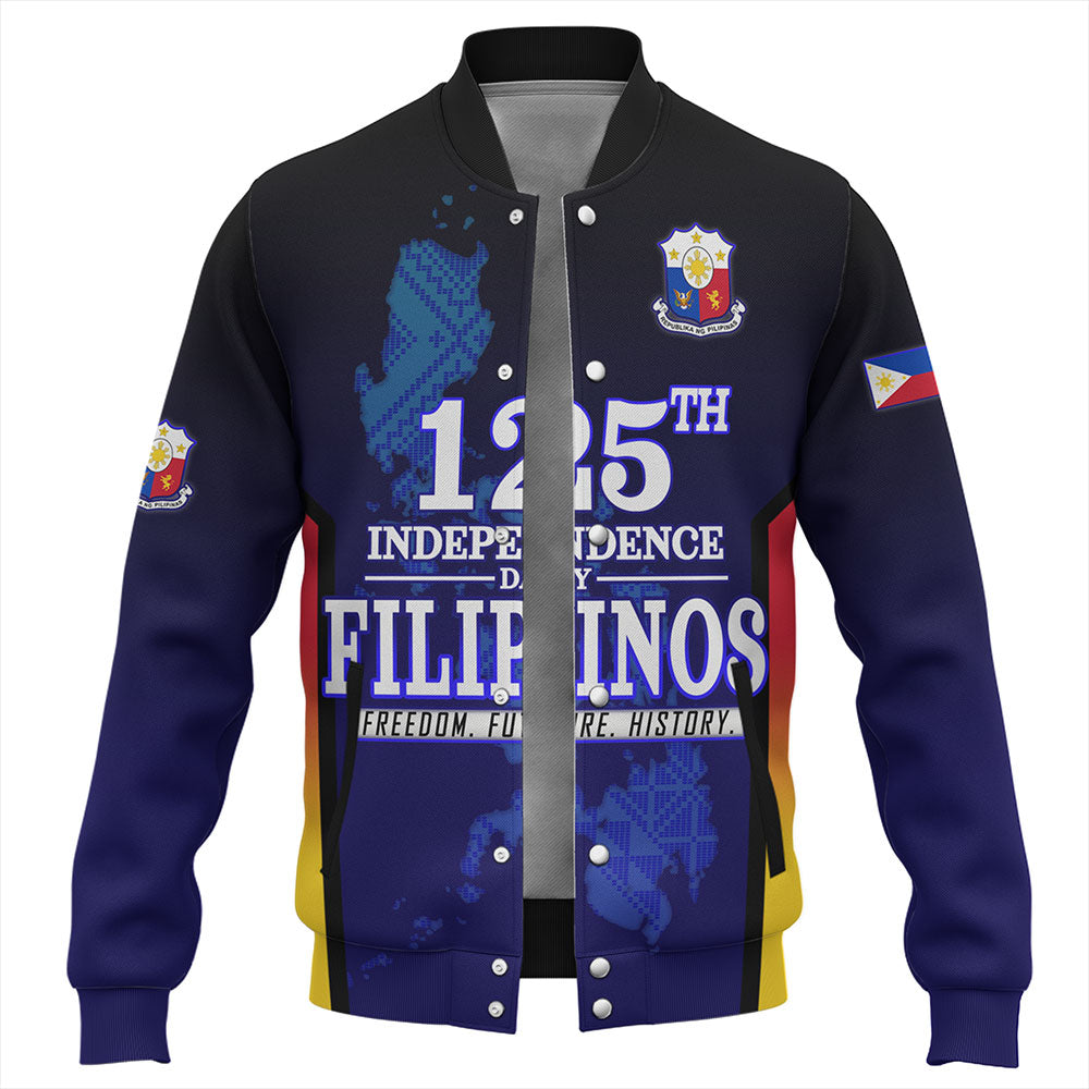 Philippines Filipinos Baseball Jacket Philippines Independence Day With Map