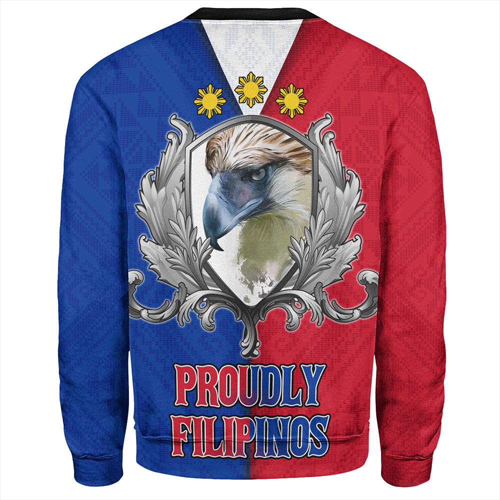 Philippines Filipinos Sweatshirt The Philippine Eagle With Traditional Patterns