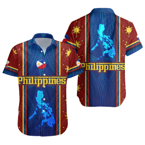 Philippines Filipinos Custom Personalised Short Sleeve Shirt Tribal Sun Traditional Patterns