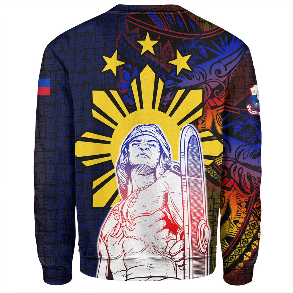 Philippines Filipinos Sweatshirt Lapu-lapu Hero With Seal Filipinos Tribal Patterns