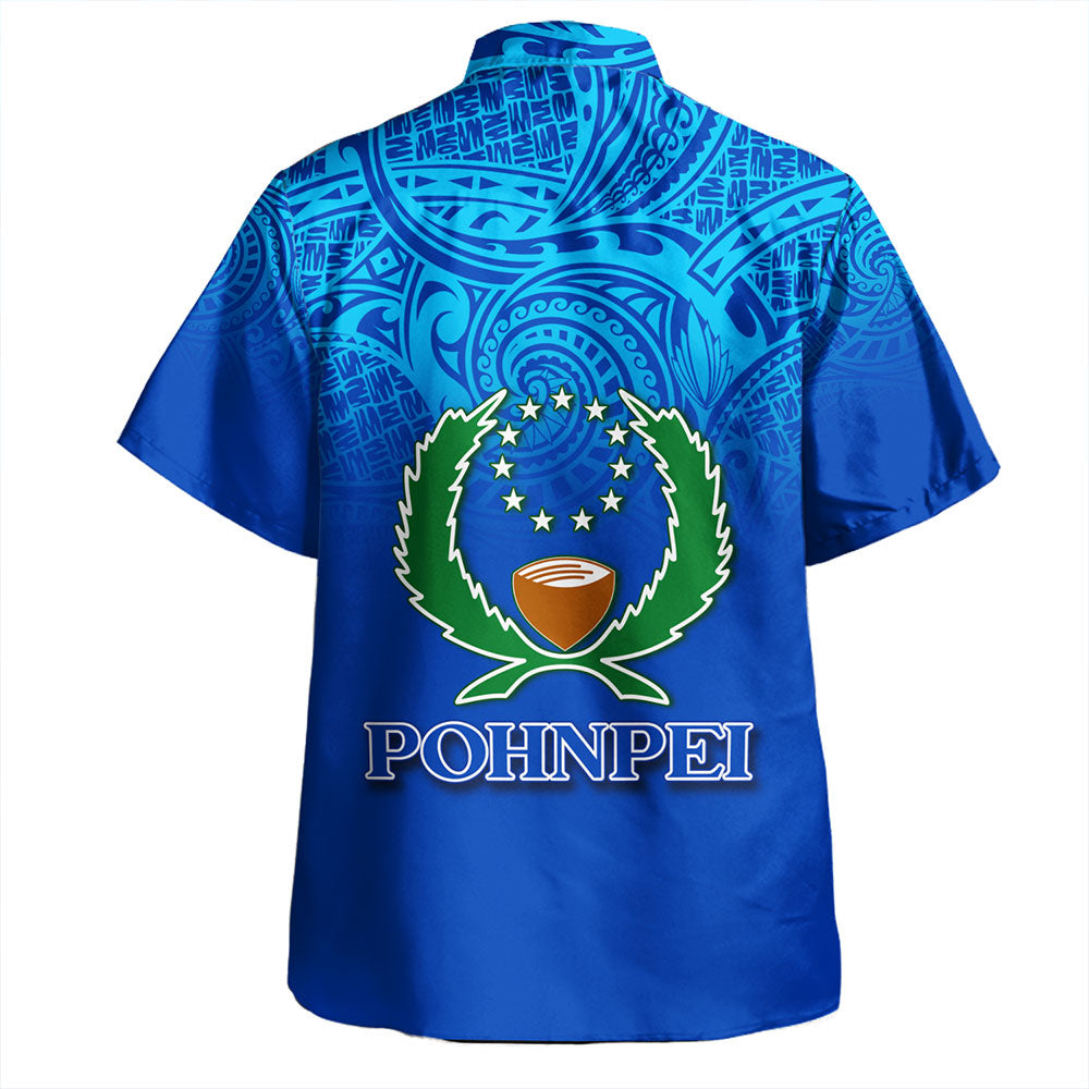 Pohnpei State Hawaiian Shirt Flag Color With Traditional Patterns