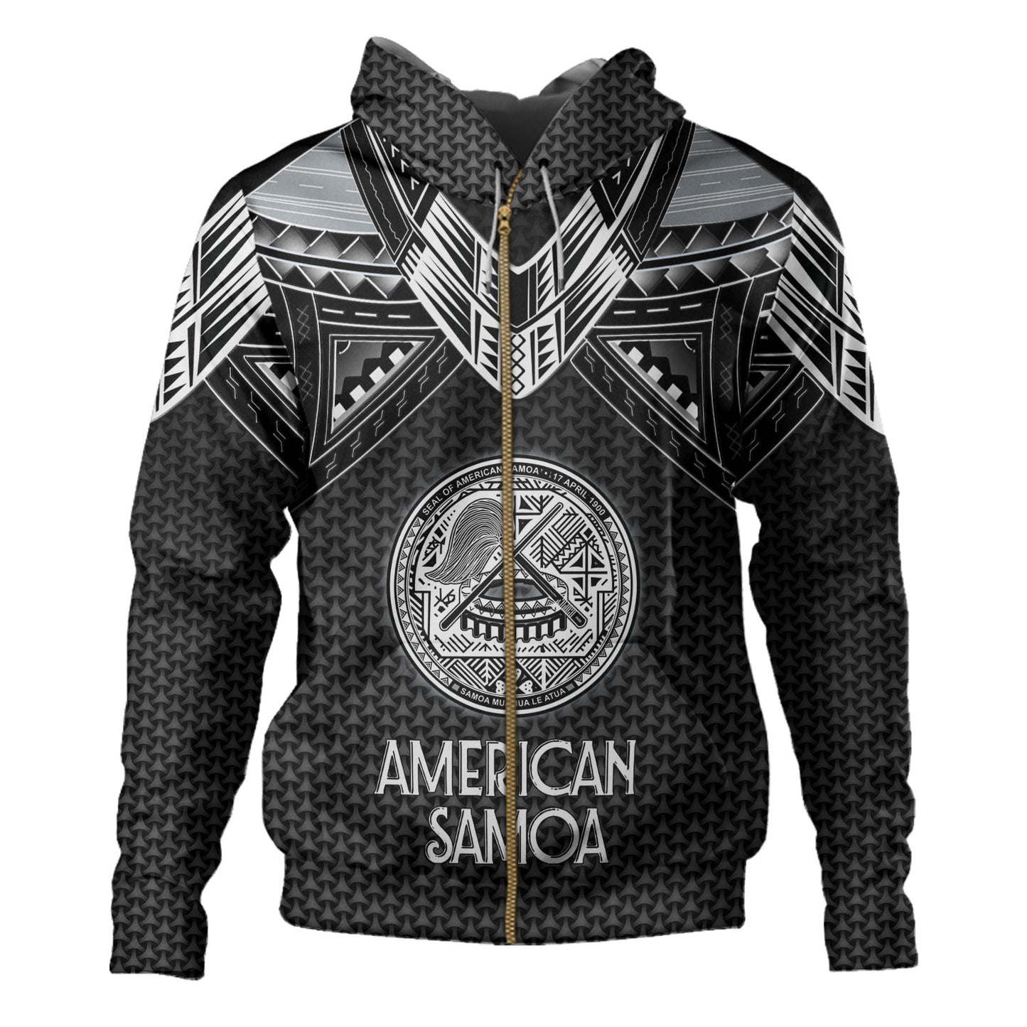American Samoa Custom Personalised Hoodie Polynesian Tribal Tattoo
