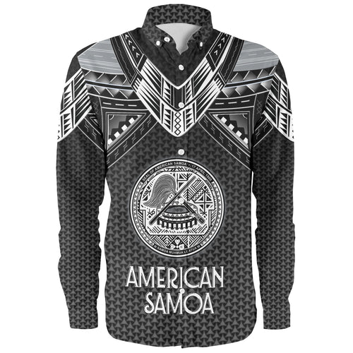 American Samoa Custom Personalised Long Sleeve Shirt Polynesian Tribal Tattoo