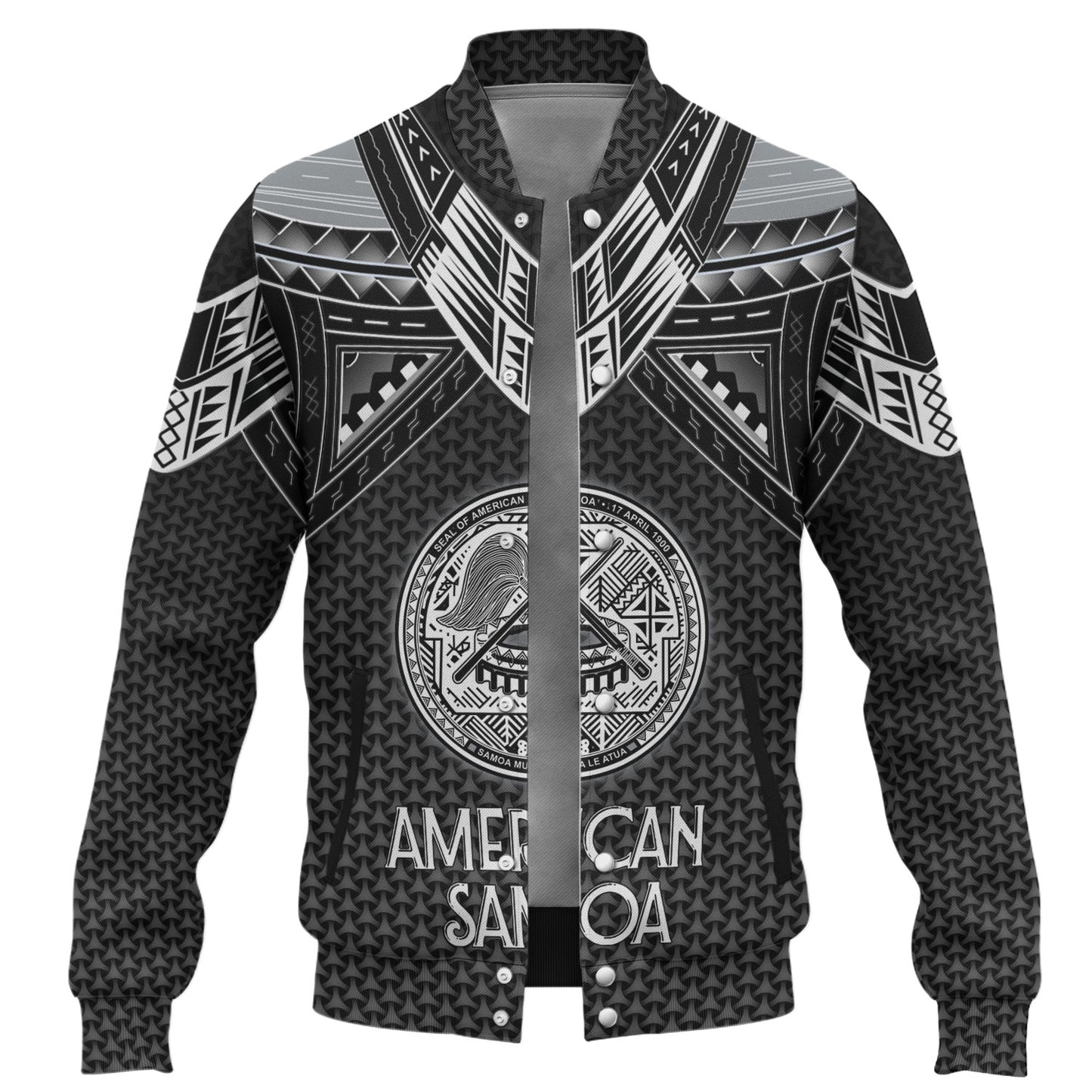 American Samoa Custom Personalised Baseball Jacket Polynesian Tribal Tattoo