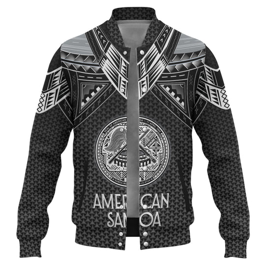 American Samoa Custom Personalised Baseball Jacket Polynesian Tribal Tattoo