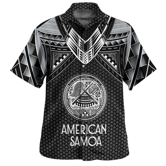 American Samoa Custom Personalised Hawaiian Shirt Polynesian Tribal Tattoo