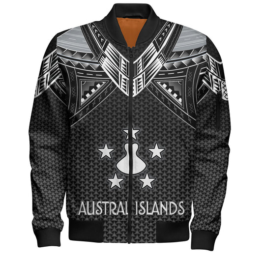 Austral Islands Custom Personalised Bomber Jacket Polynesian Tribal Tattoo
