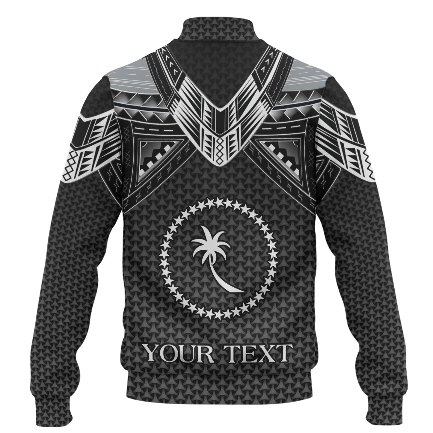 Chuuk State Custom Personalised Baseball Jacket Polynesian Tribal Tattoo