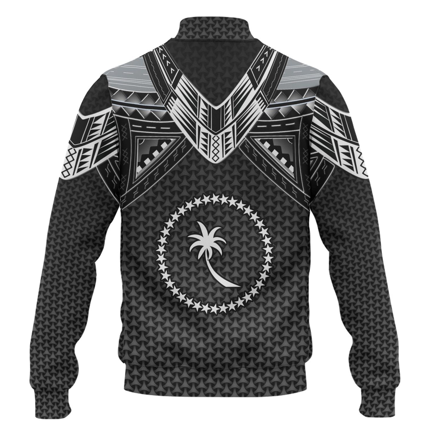 Chuuk State Custom Personalised Baseball Jacket Polynesian Tribal Tattoo