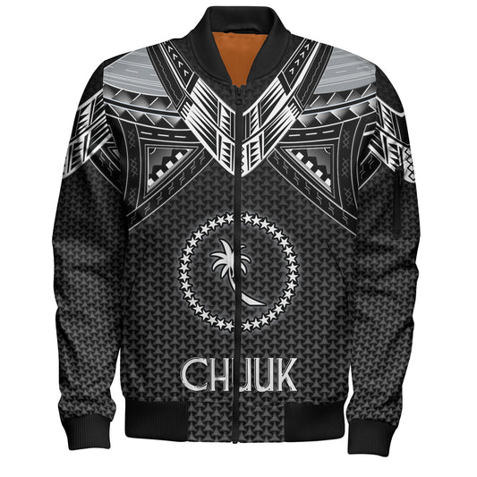 Chuuk State Custom Personalised Bomber Jacket Polynesian Tribal Tattoo