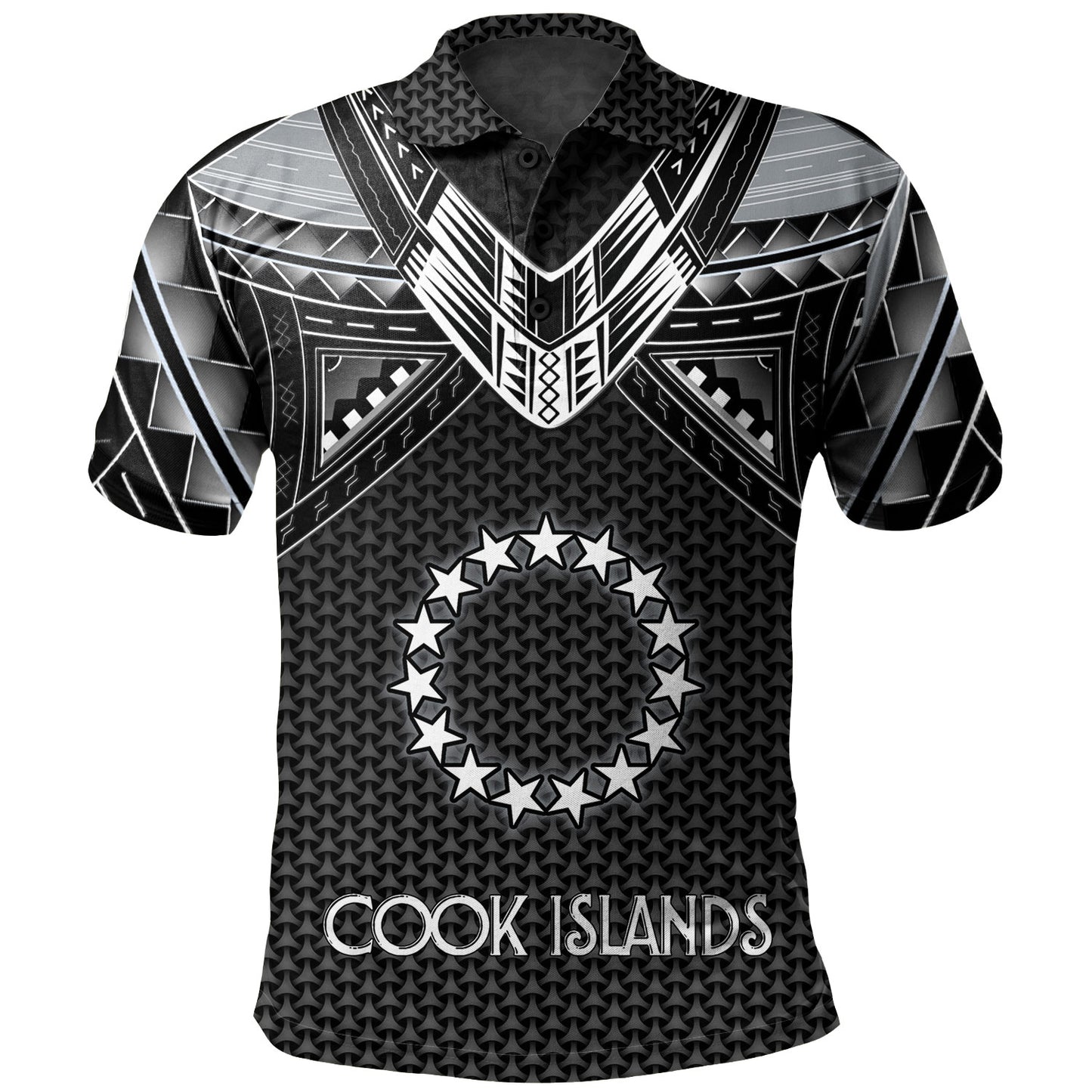 Cook Islands Custom Personalised Polo Shirt Polynesian Tribal Tattoo