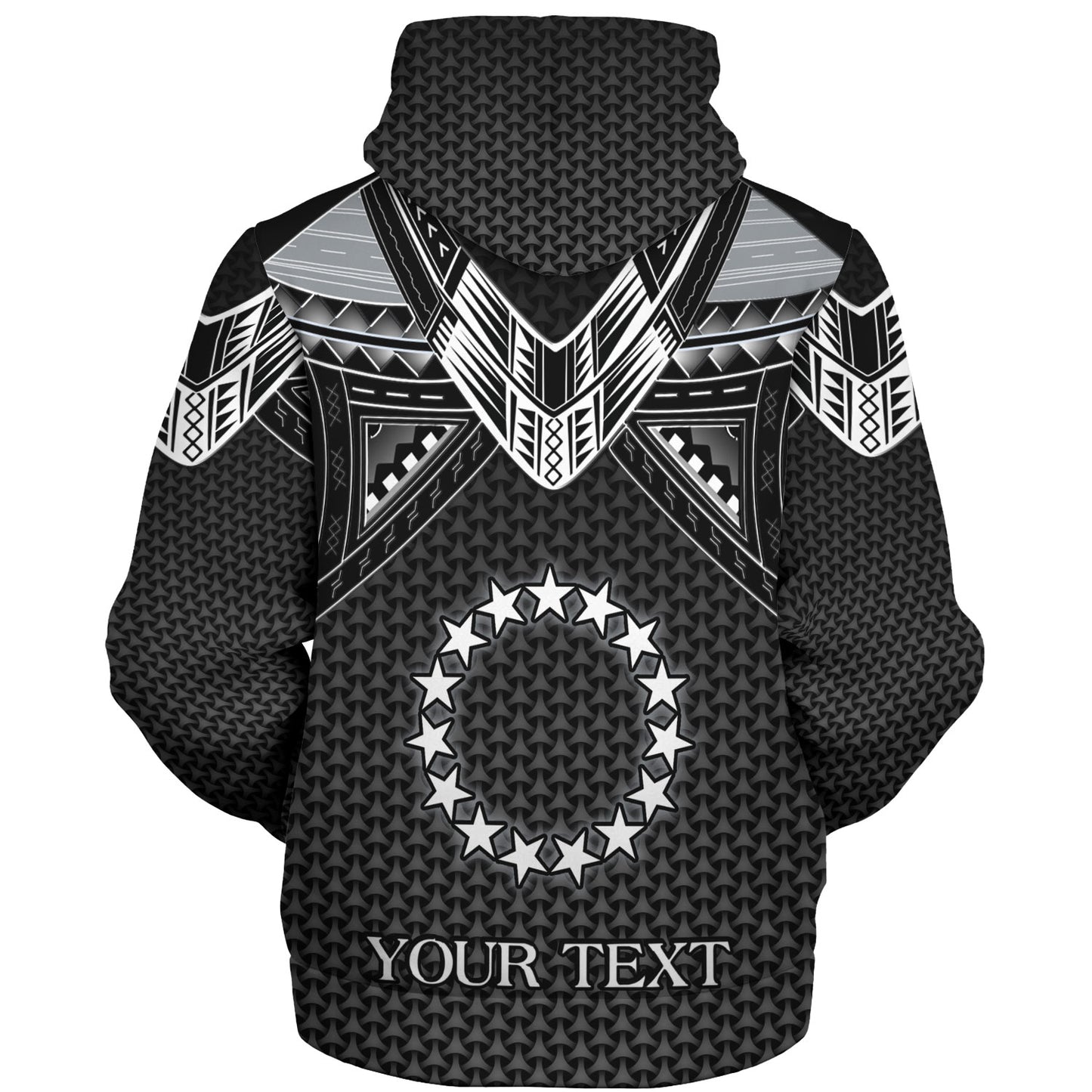 Cook Islands Custom Personalised Sherpa Hoodie Polynesian Tribal Tattoo