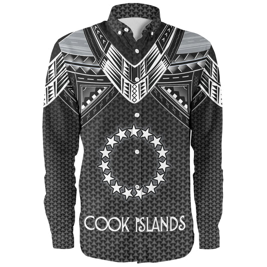 Cook Islands Custom Personalised Long Sleeve Shirt Polynesian Tribal Tattoo