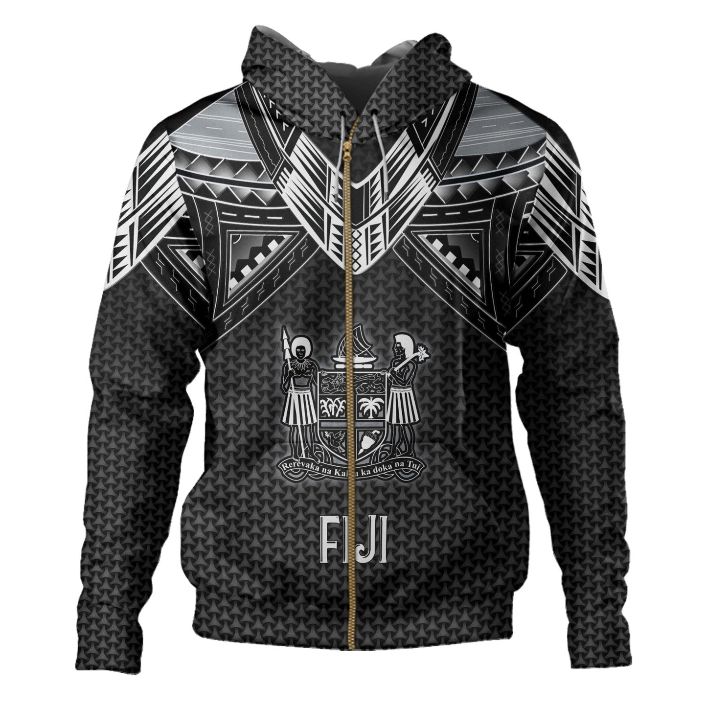 Fiji Custom Personalised Hoodie Polynesian Tribal Tattoo