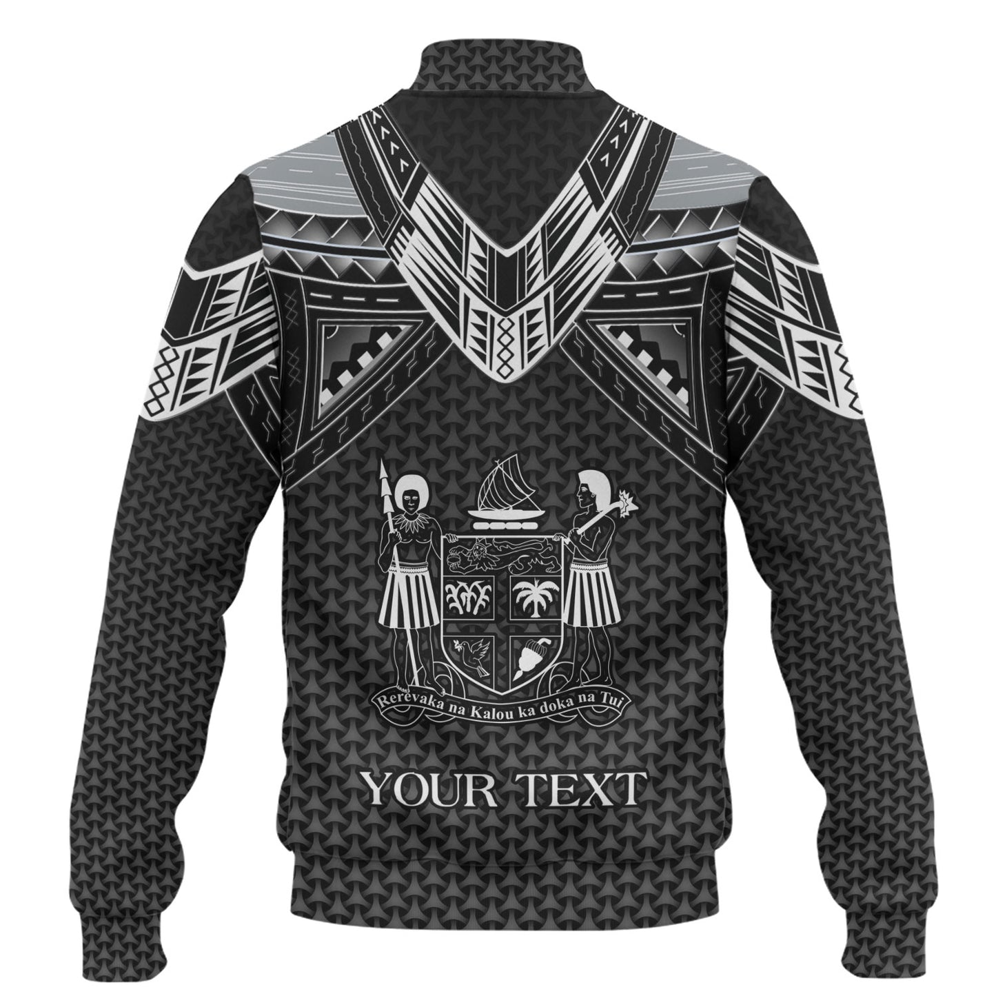 Fiji Custom Personalised Baseball Jacket Polynesian Tribal Tattoo