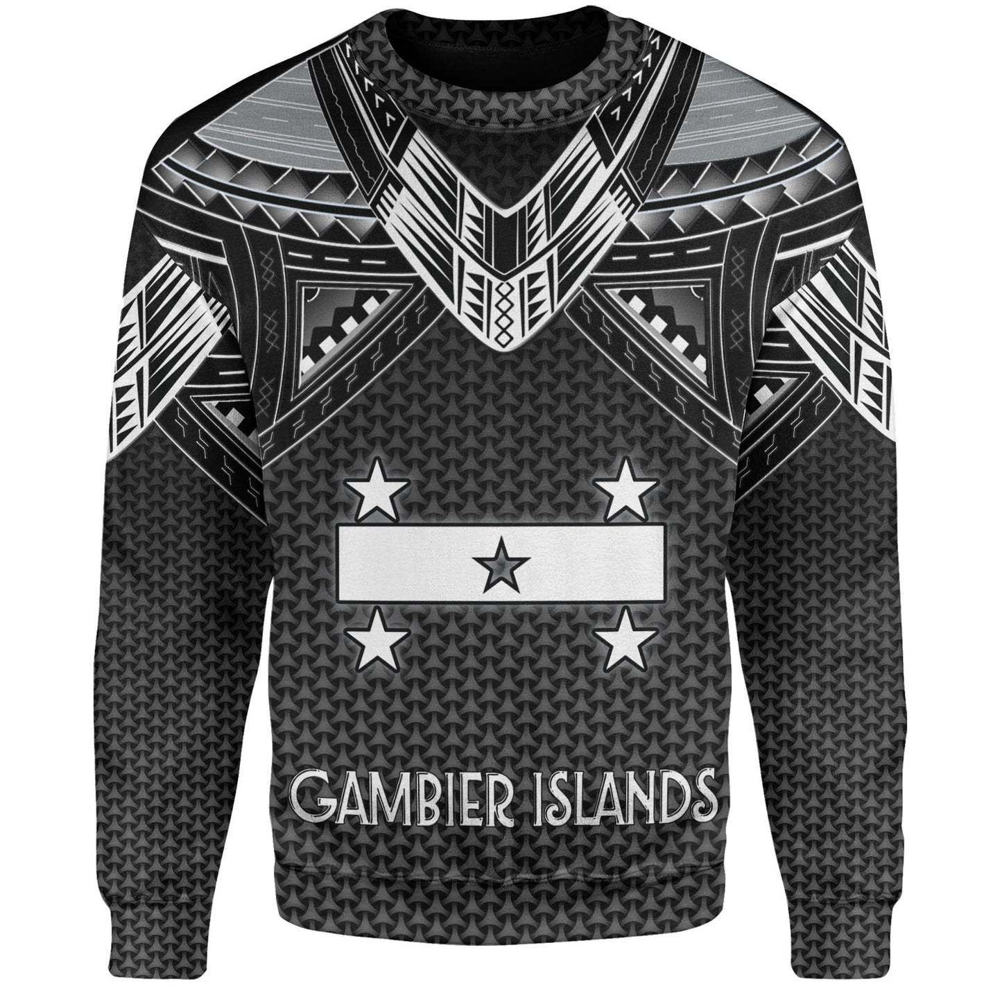 Gambier Islands Custom Personalised Sweatshirt Polynesian Tribal Tattoo
