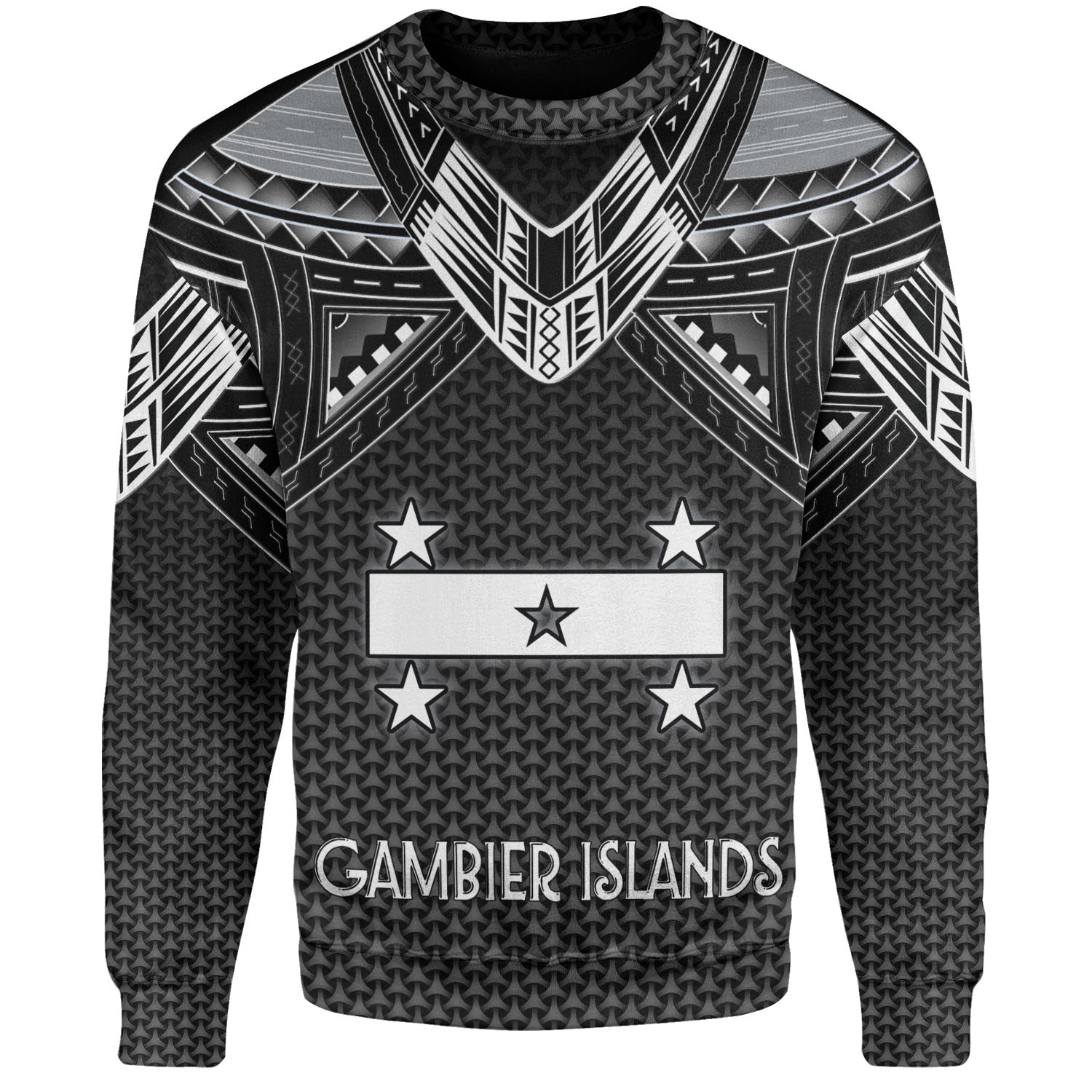 Gambier Islands Custom Personalised Sweatshirt Polynesian Tribal Tattoo
