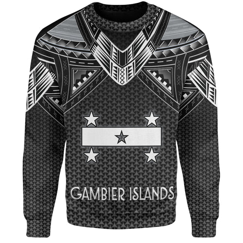 Gambier Islands Custom Personalised Sweatshirt Polynesian Tribal Tattoo