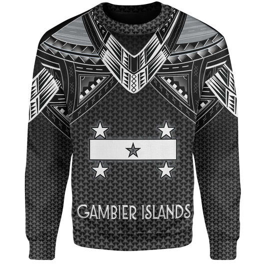 Gambier Islands Custom Personalised Sweatshirt Polynesian Tribal Tattoo