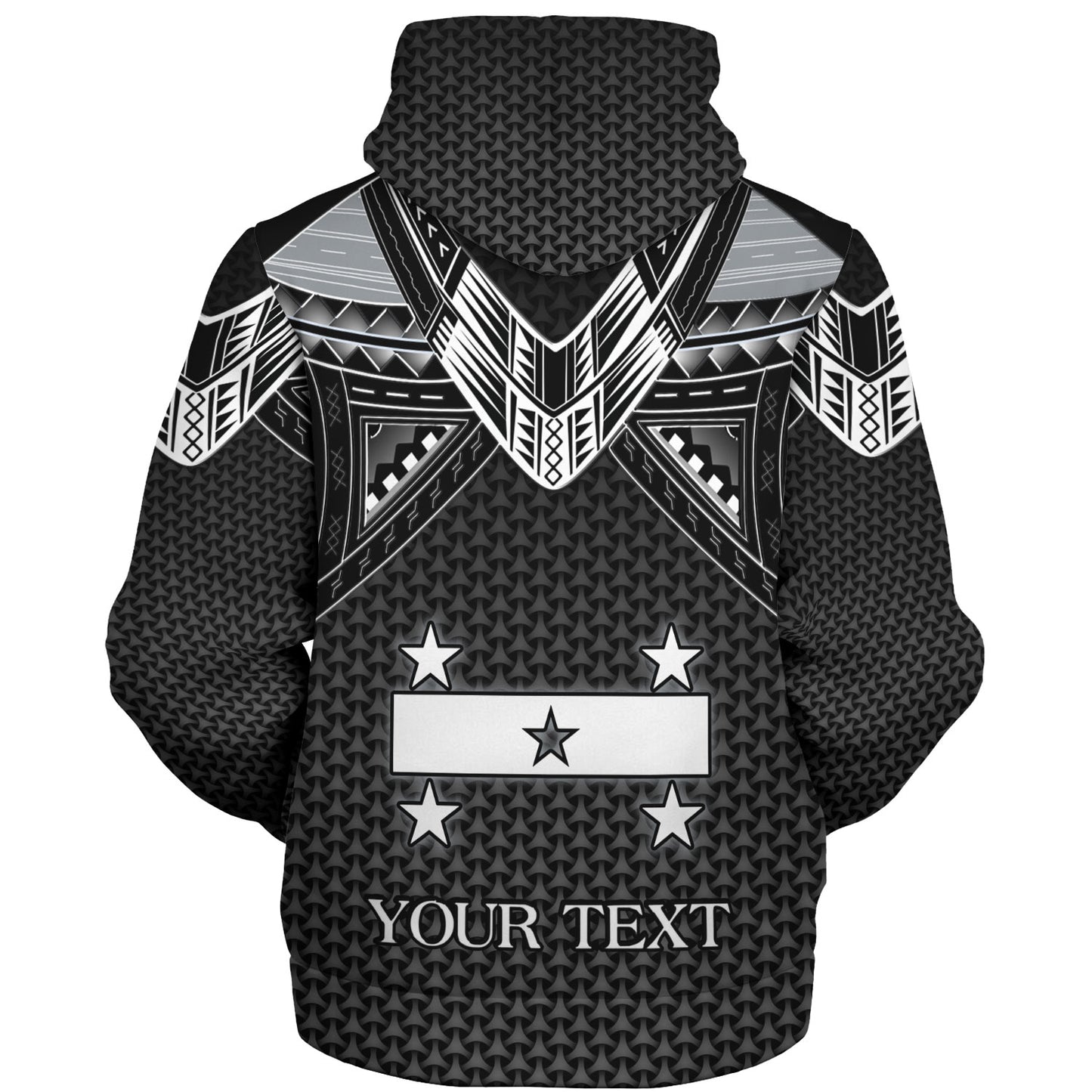 Gambier Islands Custom Personalised Sherpa Hoodie Polynesian Tribal Tattoo