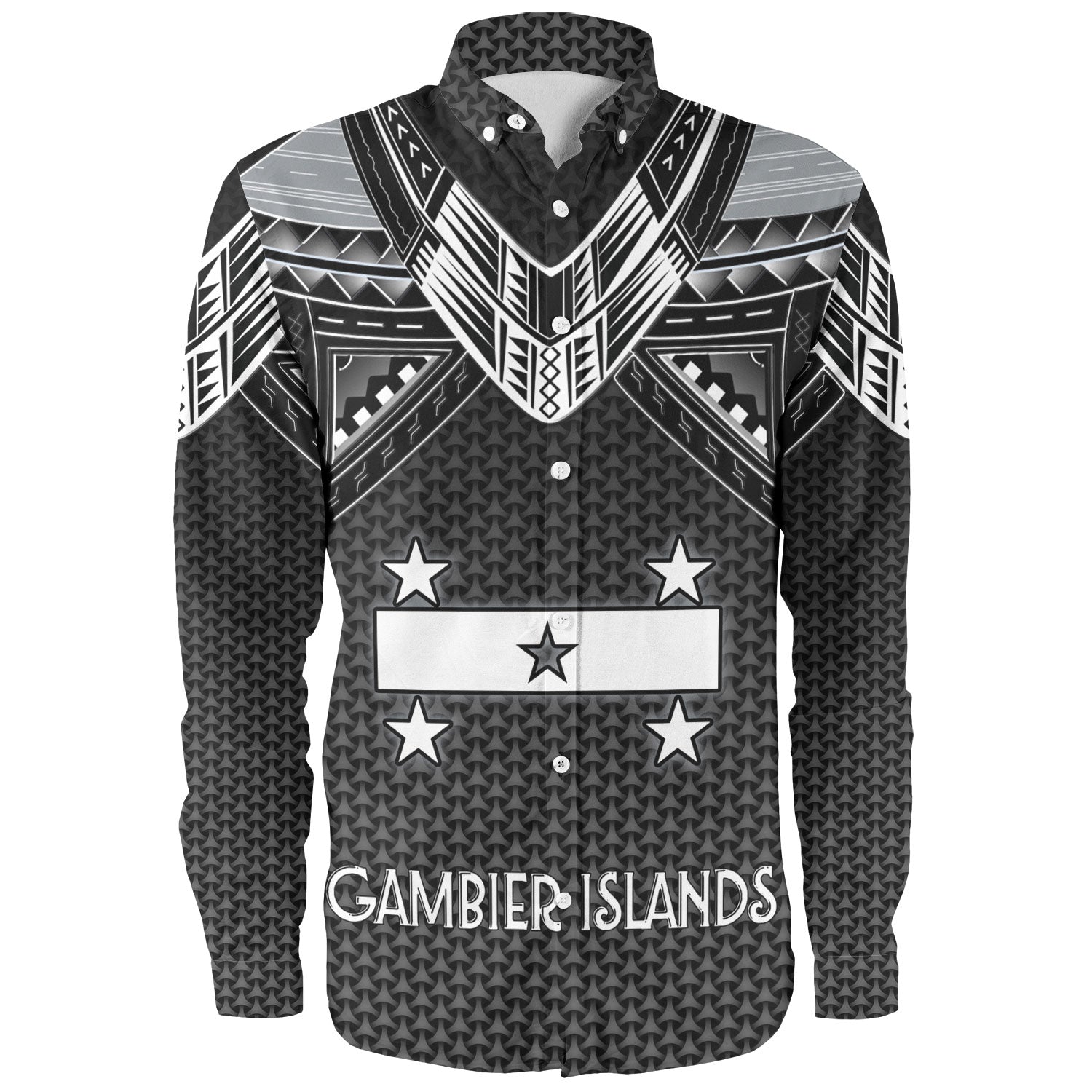 Gambier Islands Custom Personalised Long Sleeve Shirt Polynesian Tribal Tattoo