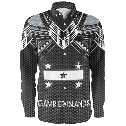Gambier Islands Custom Personalised Long Sleeve Shirt Polynesian Tribal Tattoo