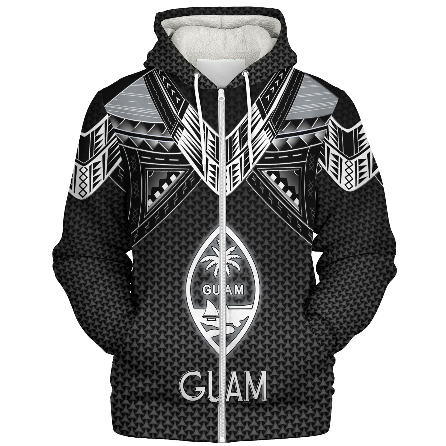 Guam Custom Personalised Sherpa Hoodie Polynesian Tribal Tattoo