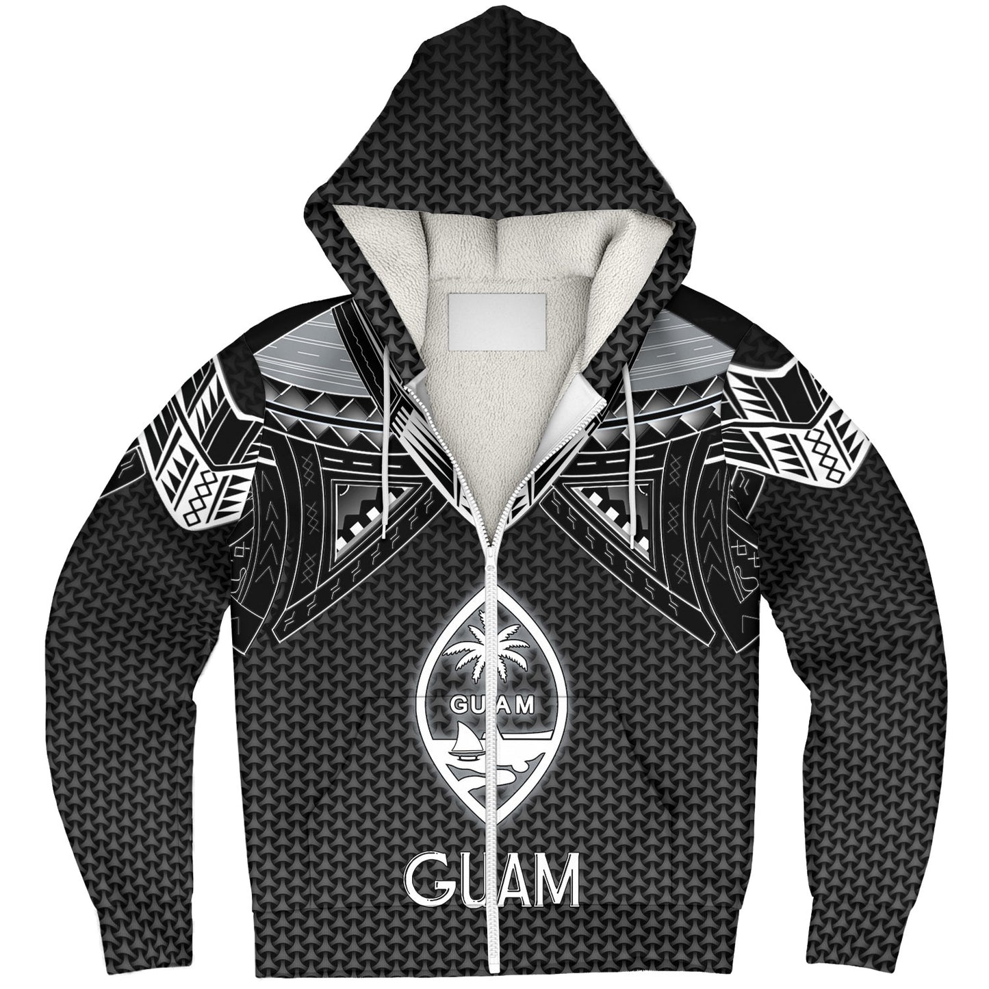 Guam Custom Personalised Sherpa Hoodie Polynesian Tribal Tattoo
