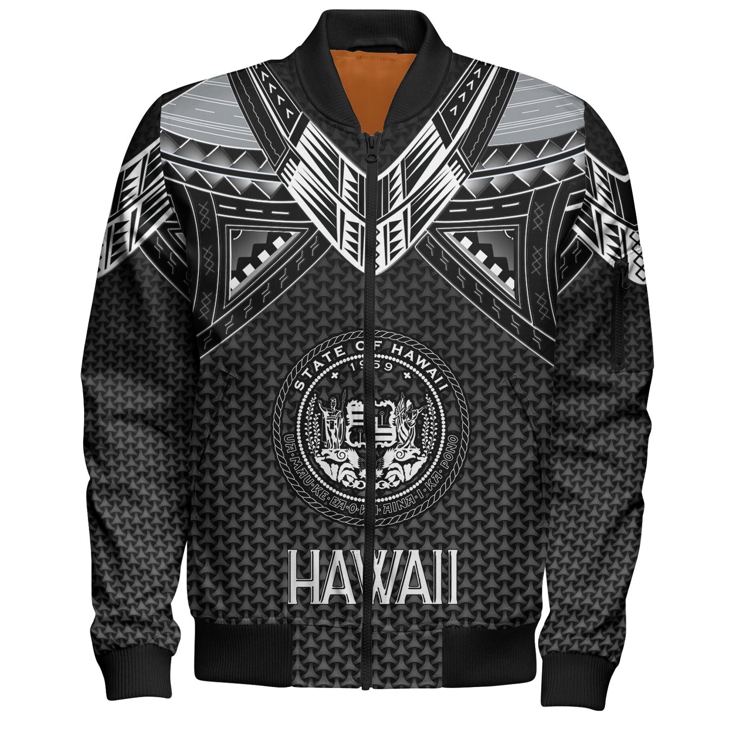 Hawaii Custom Personalised Bomber Jacket Polynesian Tribal Tattoo