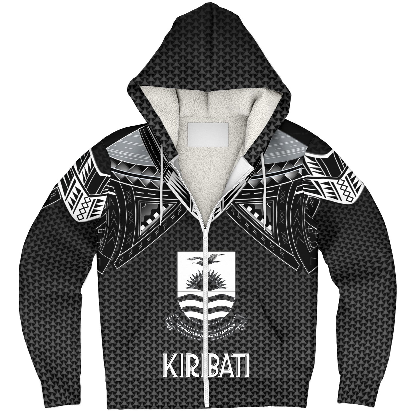 Kiribati Custom Personalised Sherpa Hoodie Polynesian Tribal Tattoo