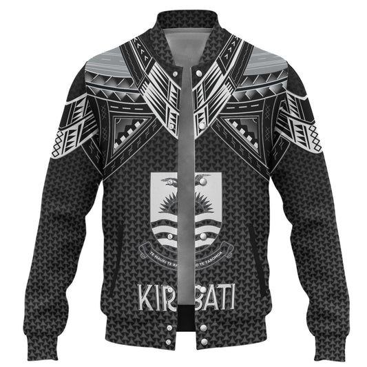 Kiribati Custom Personalised Baseball Jacket Polynesian Tribal Tattoo