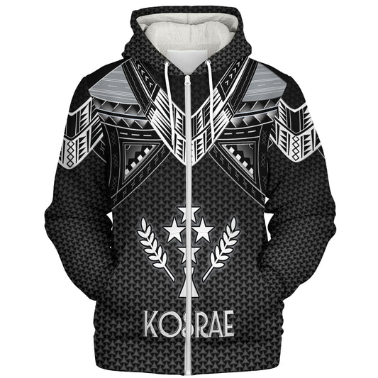 Kosrae Custom Personalised Sherpa Hoodie Polynesian Tribal Tattoo