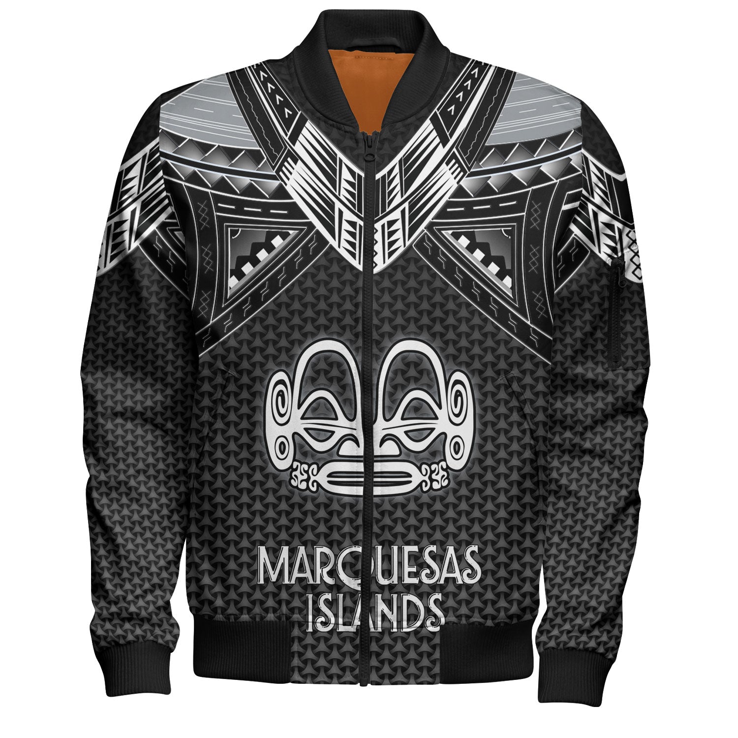 Marquesas Islands Custom Personalised Bomber Jacket Polynesian Tribal Tattoo