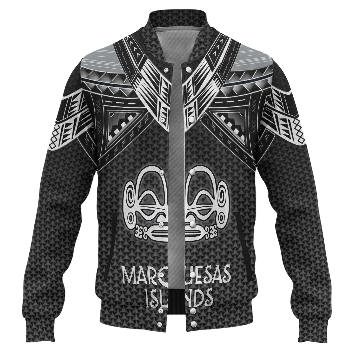 Marquesas Islands Custom Personalised Baseball Jacket Polynesian Tribal Tattoo