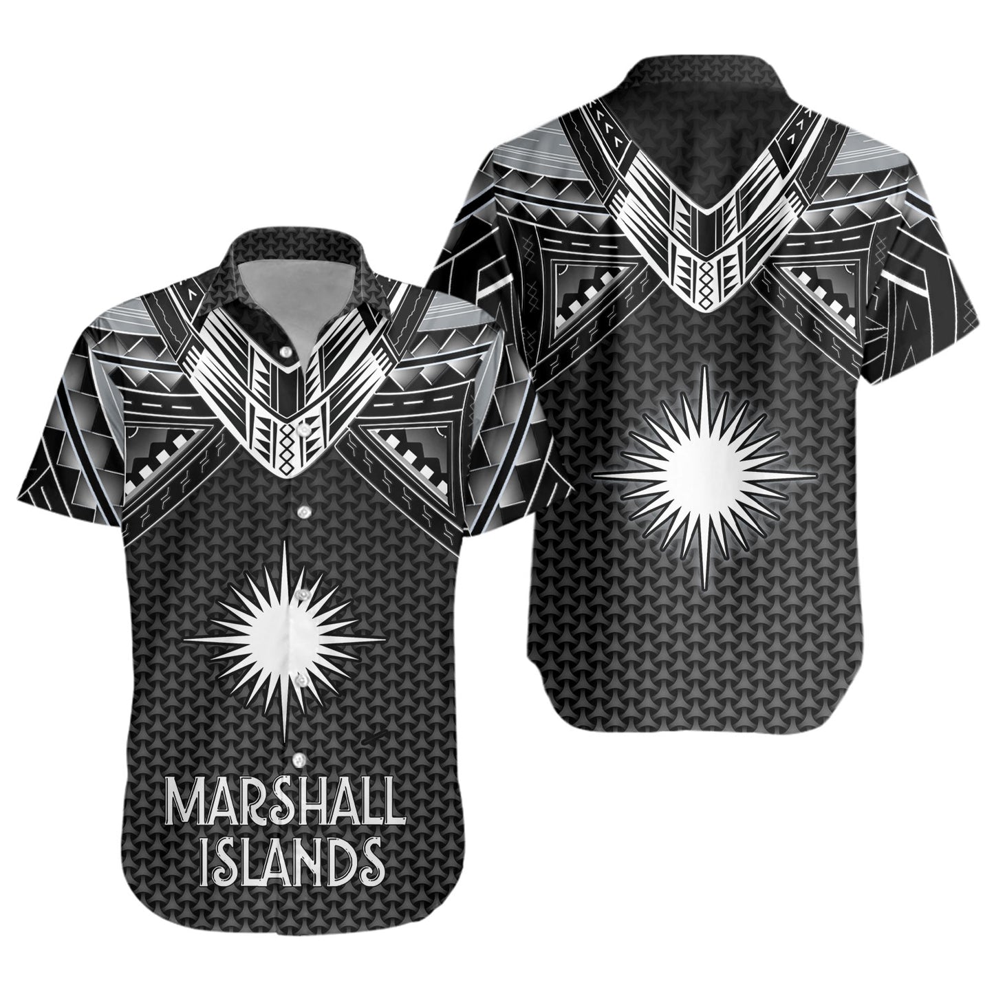 Marshall Islands Custom Personalised Short Sleeve Shirt Polynesian Tribal Tattoo